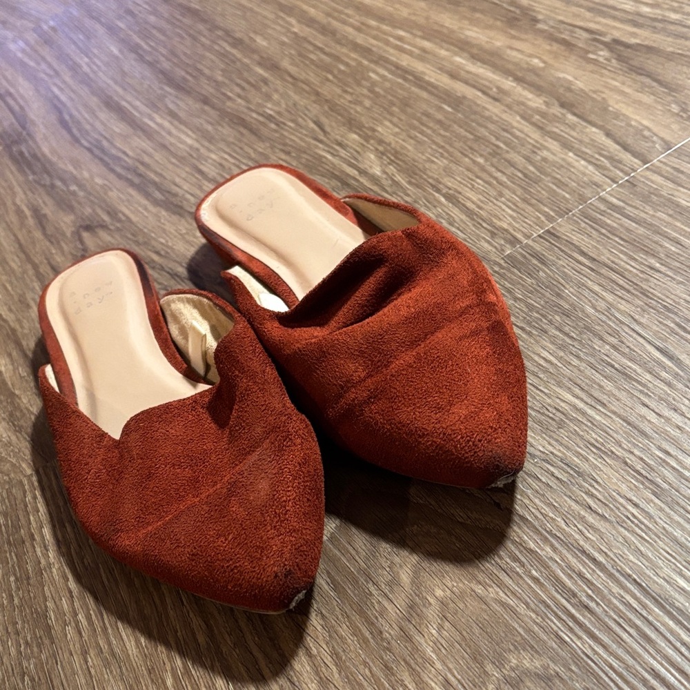 A New Day Elegant Rust Suede Women's Mules 6 burnt orange - Picture 6 of 6